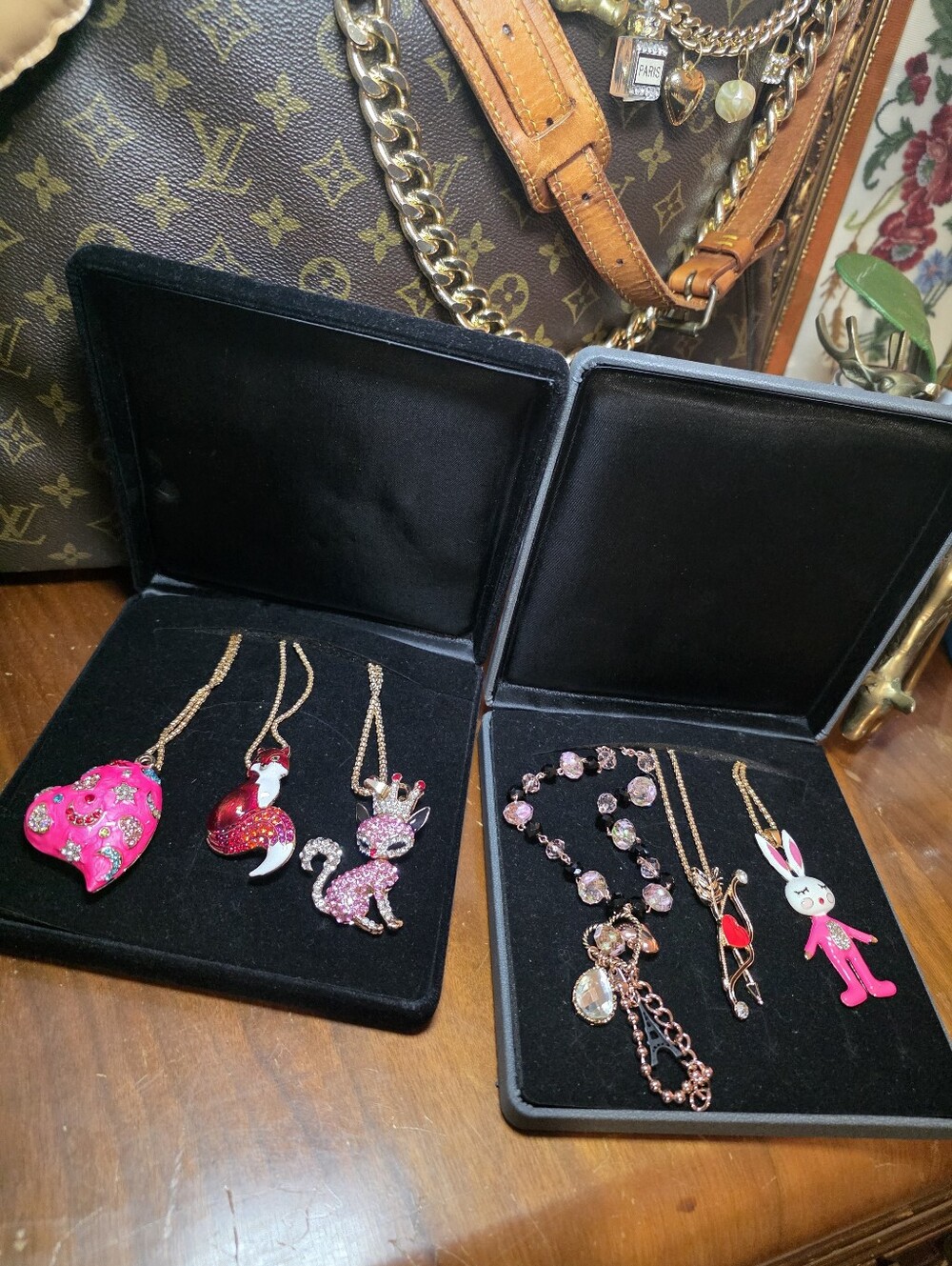 6 Betsey Johnson Gold Tone Necklaces With Fun, Whimsical Charms, NWT
